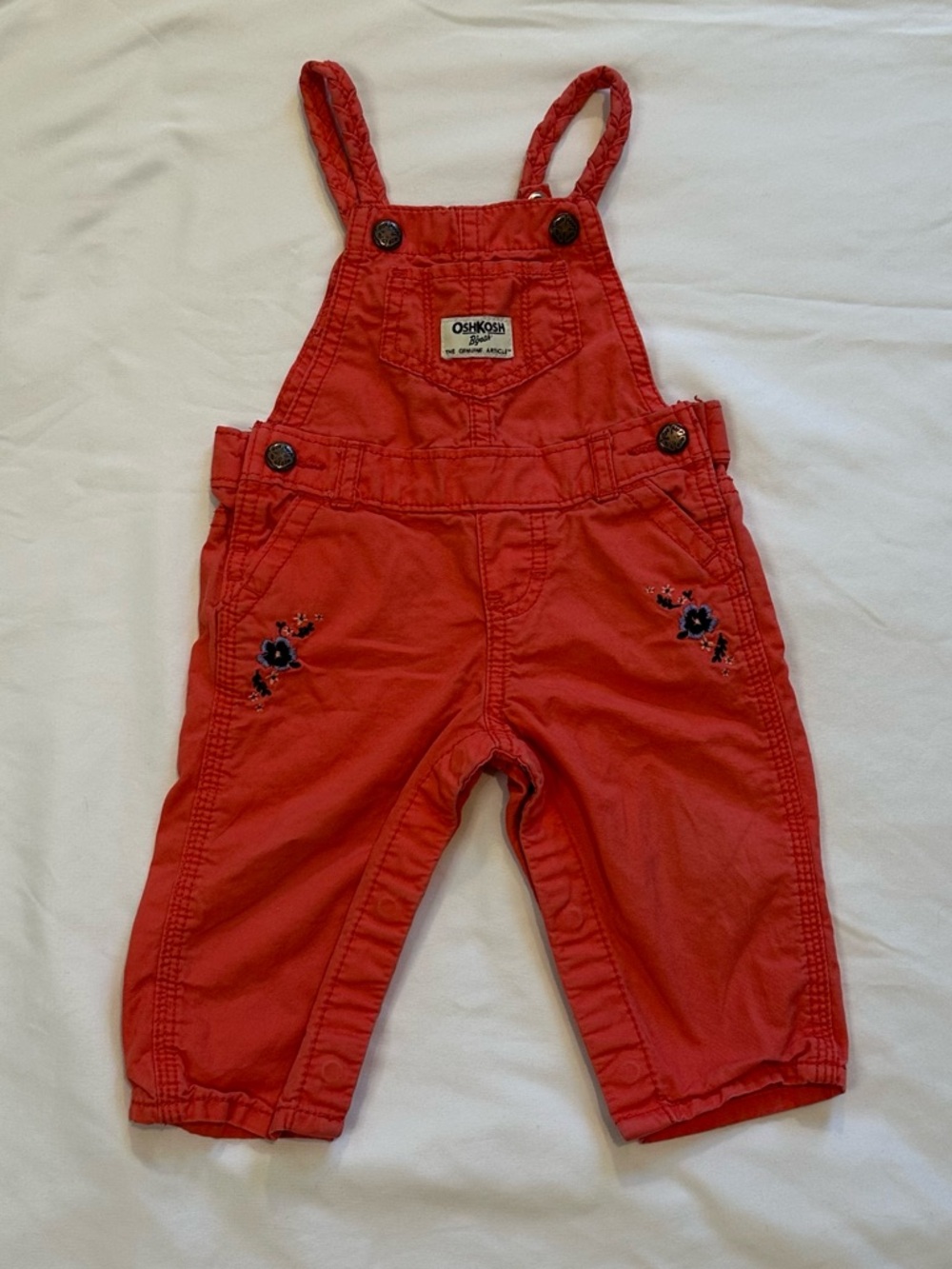 Oshkosh Bgosh Girls Embroidered Overalls 6M